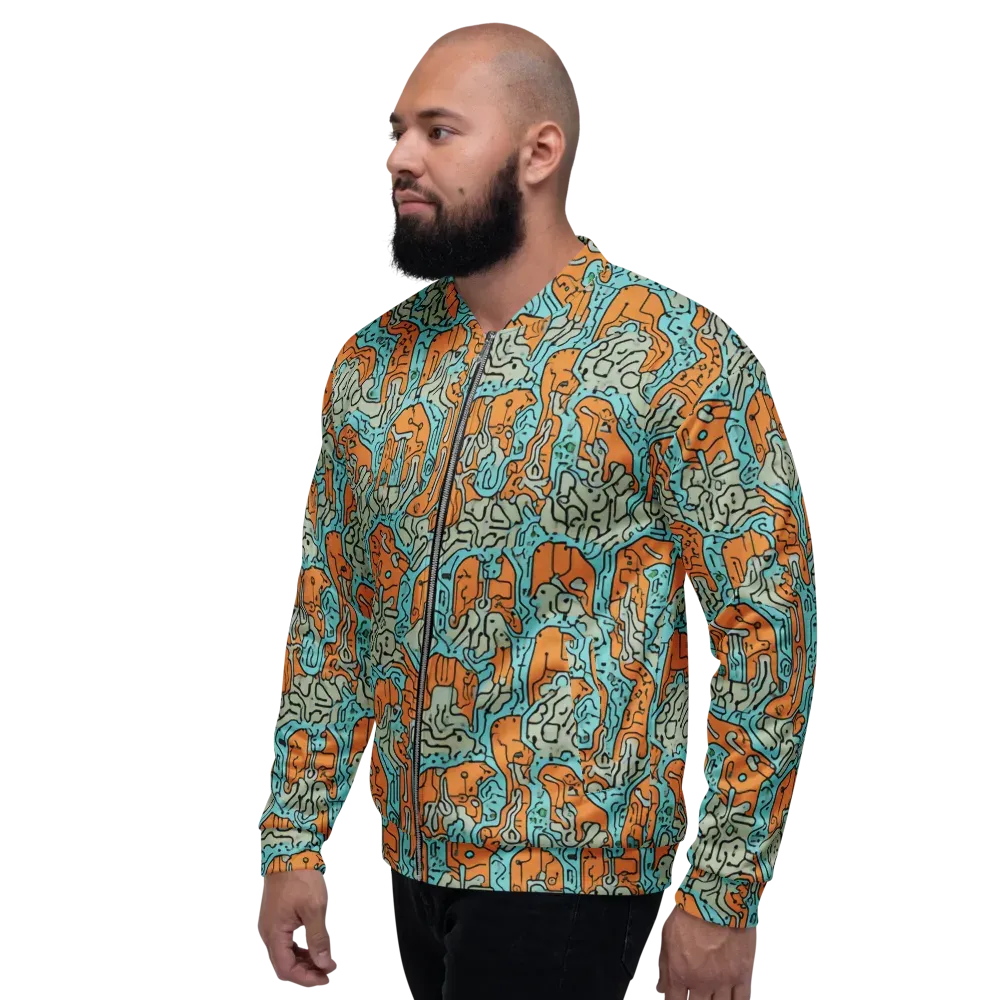 Tangerine Circuit on Bomber Jacket — Left