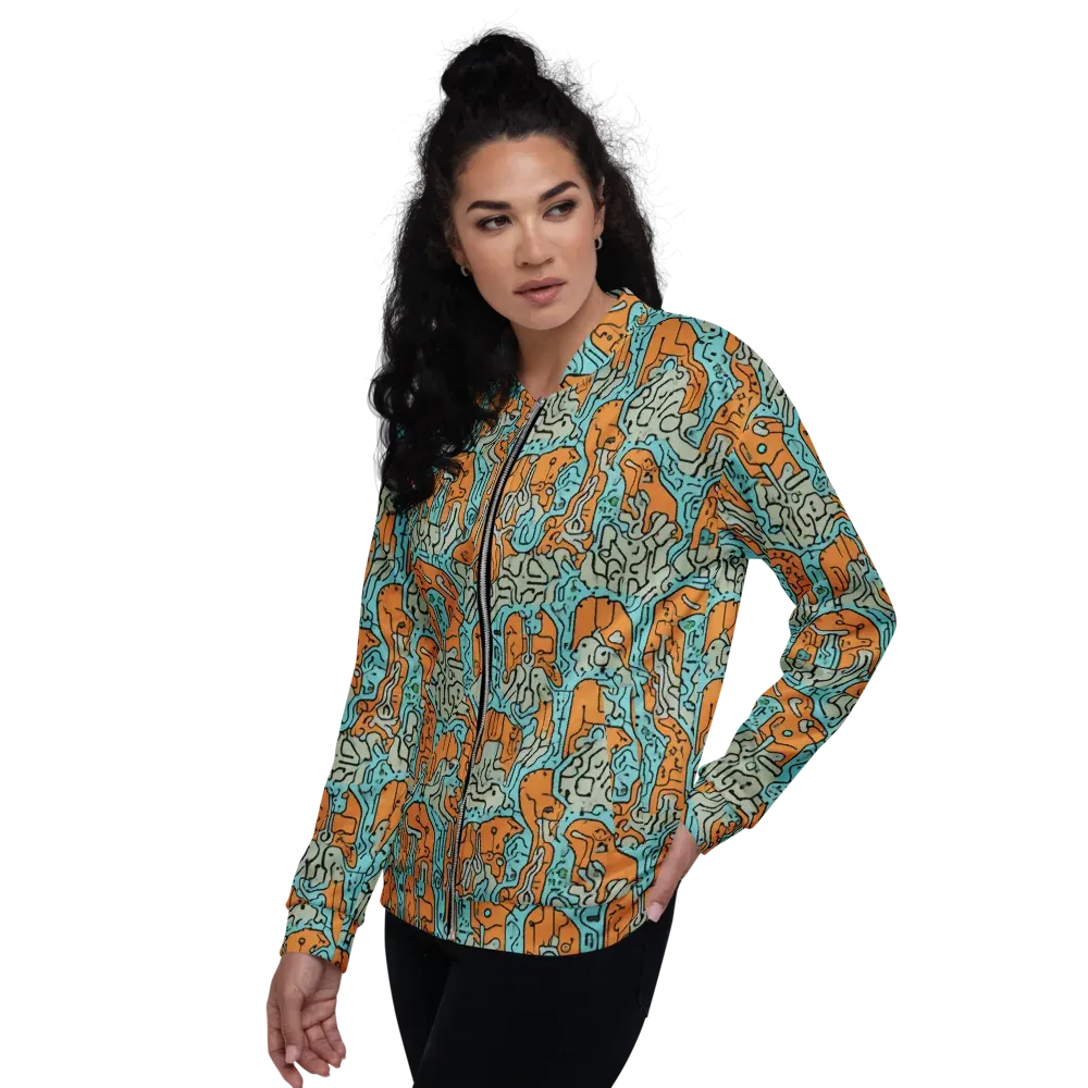 Tangerine Circuit on Bomber Jacket — Left
