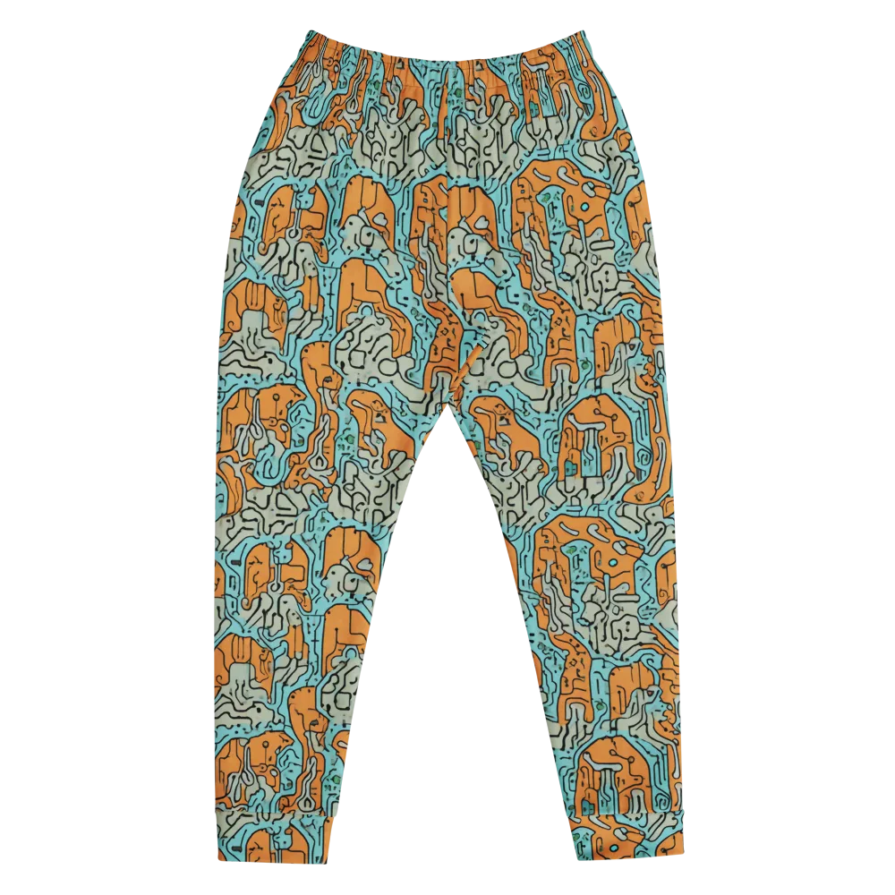 Tangerine Circuit on Men's Joggers — Front