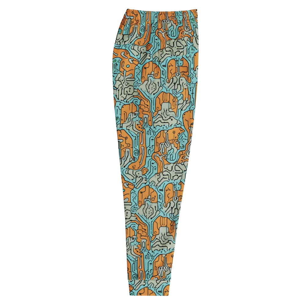 Tangerine Circuit on Men's Joggers — Right