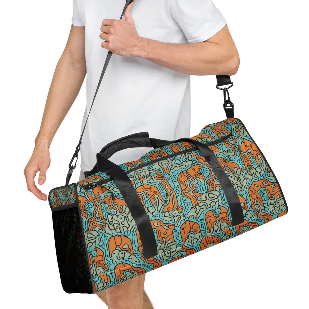 Tangerine Circuit on Duffle Bag — Right Front