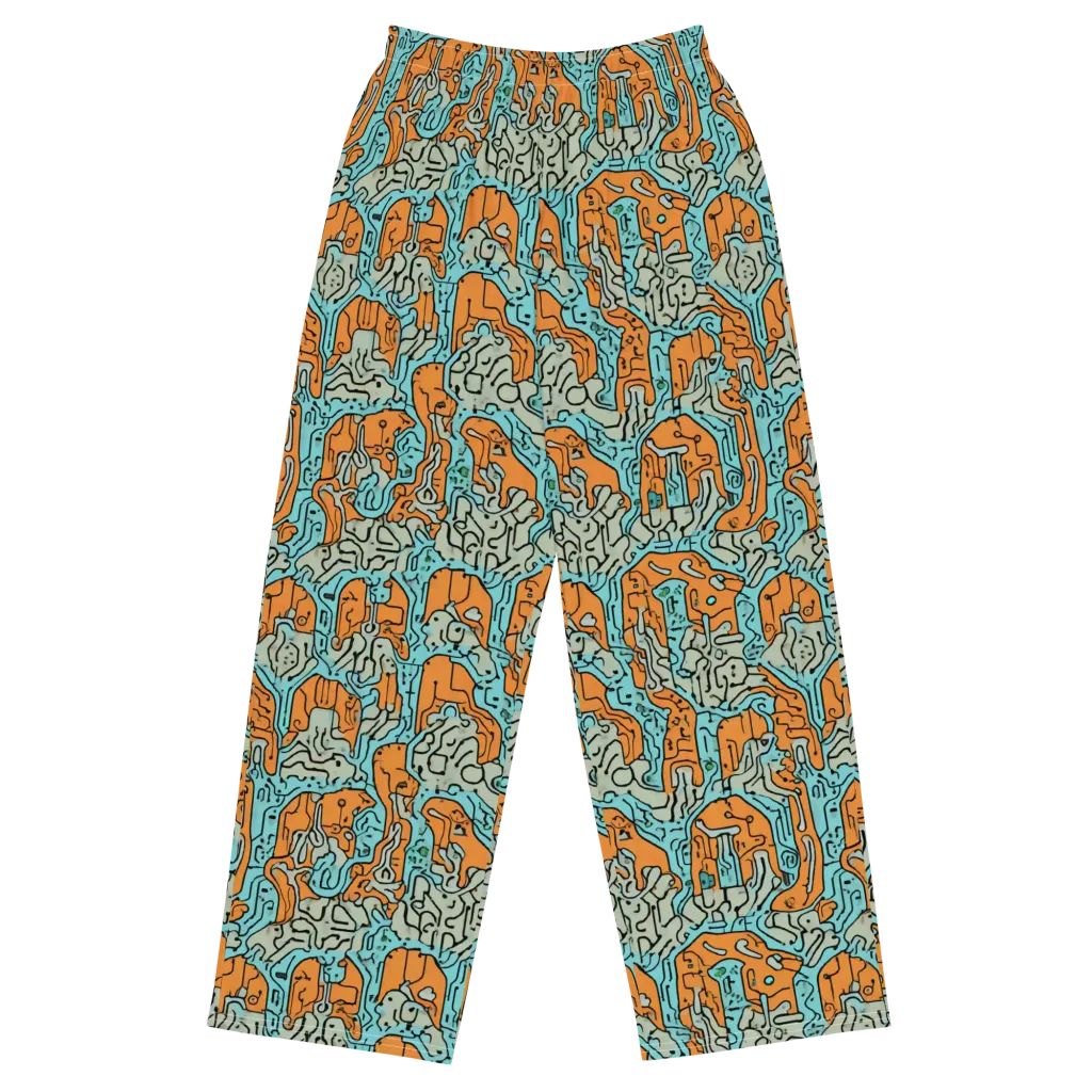 Tangerine Circuit on Wide-Leg Pants — Front