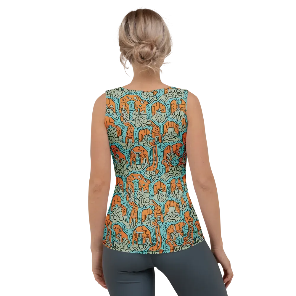 Tangerine Circuit on Women's Tank Top — Back