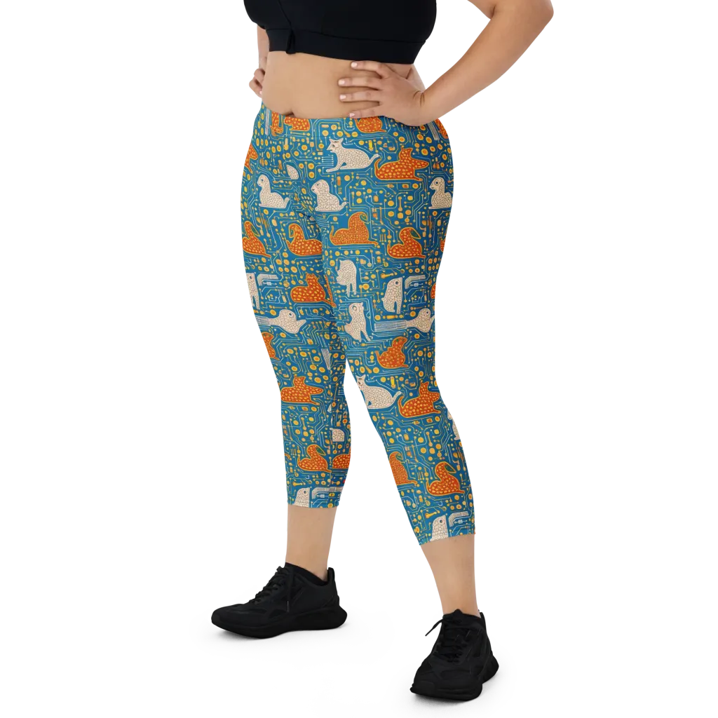 Copper Circuit Warren on Capri Leggings — Front