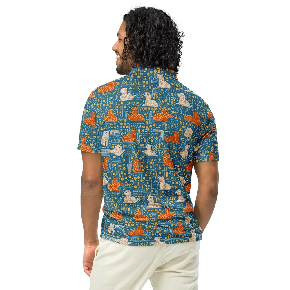 Copper Circuit Warren on Men's Slim Fit Polo Shirt — Back