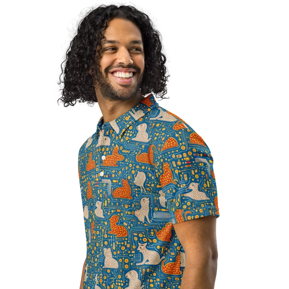 Copper Circuit Warren on Men's Slim Fit Polo Shirt — Left Front