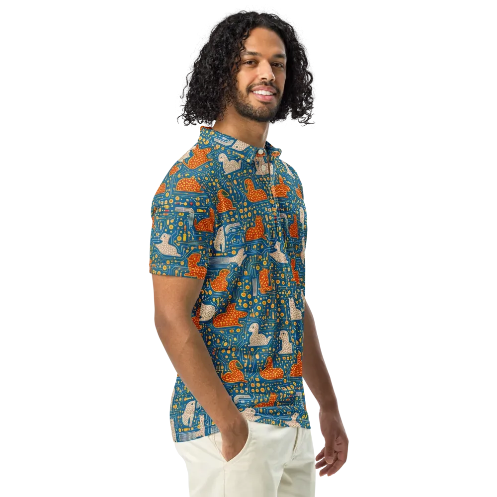 Copper Circuit Warren on Men's Slim Fit Polo Shirt — Right Front