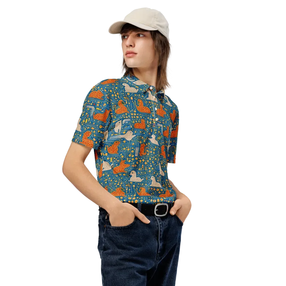 Copper Circuit Warren on Men's Slim Fit Polo Shirt — Right Front
