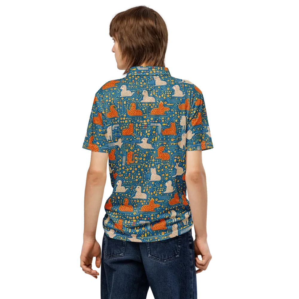 Copper Circuit Warren on Men's Slim Fit Polo Shirt — Back