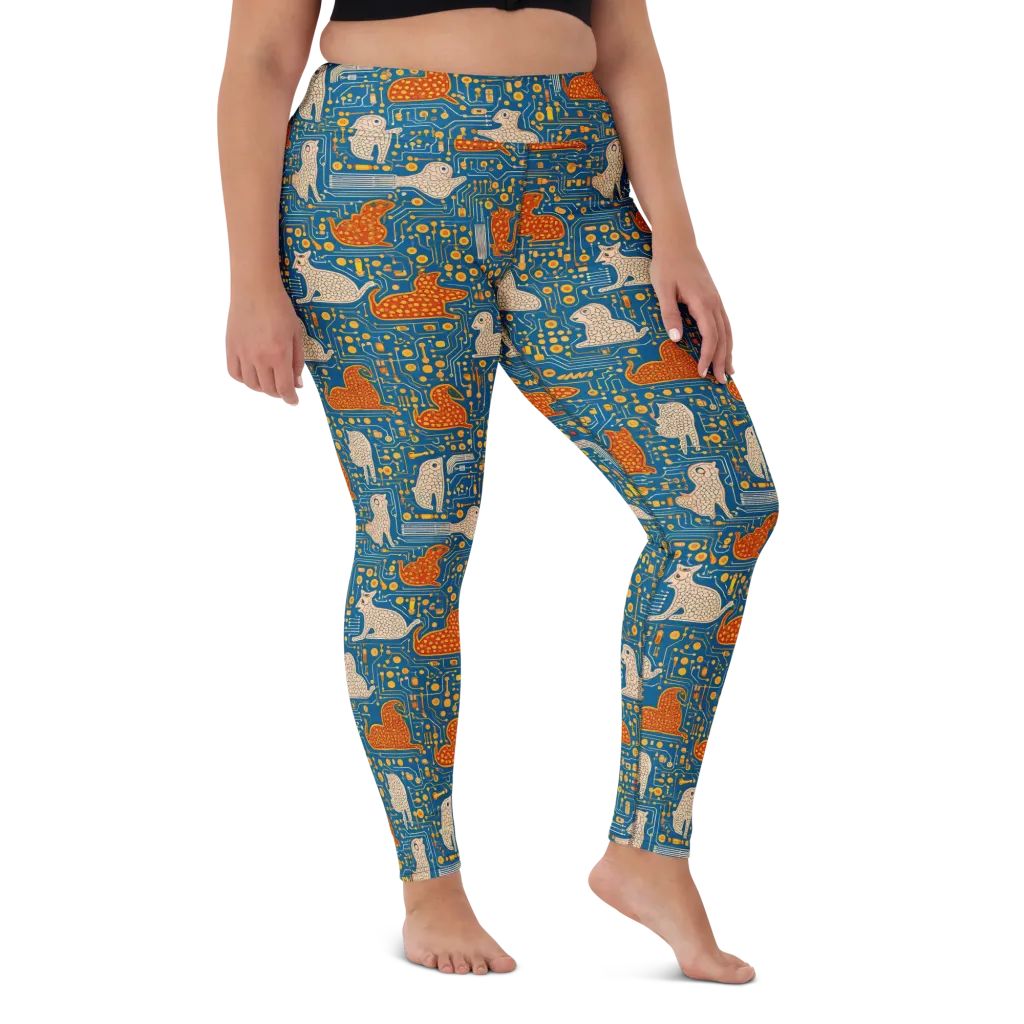 Copper Circuit Warren on Yoga Leggings — Front