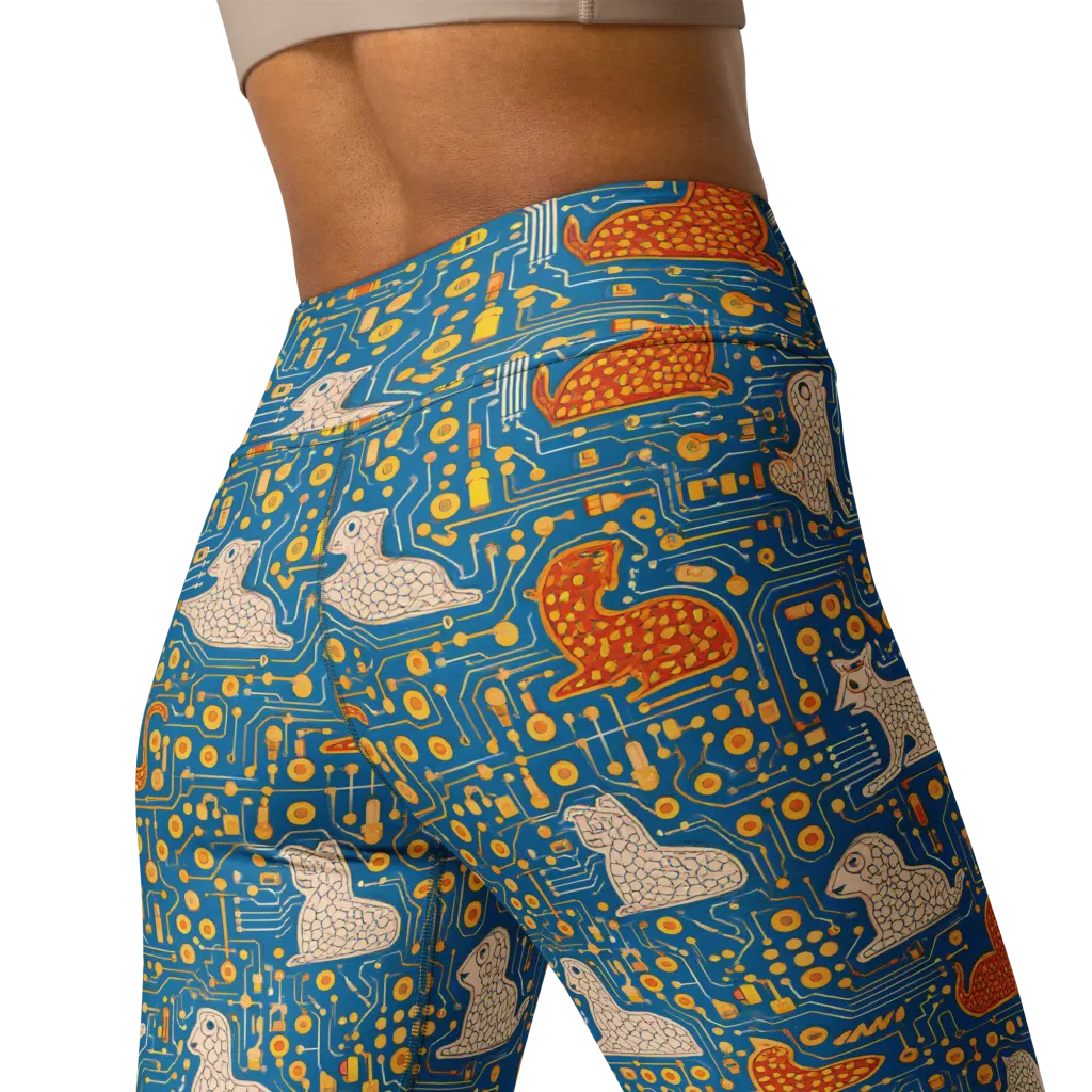 Copper Circuit Warren on Yoga Leggings — Back