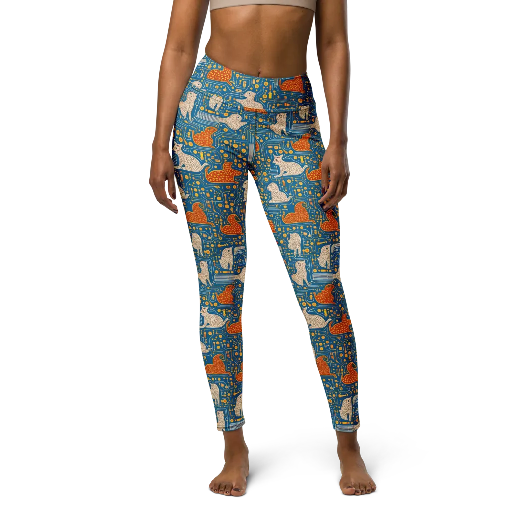 Copper Circuit Warren on Yoga Leggings — Front
