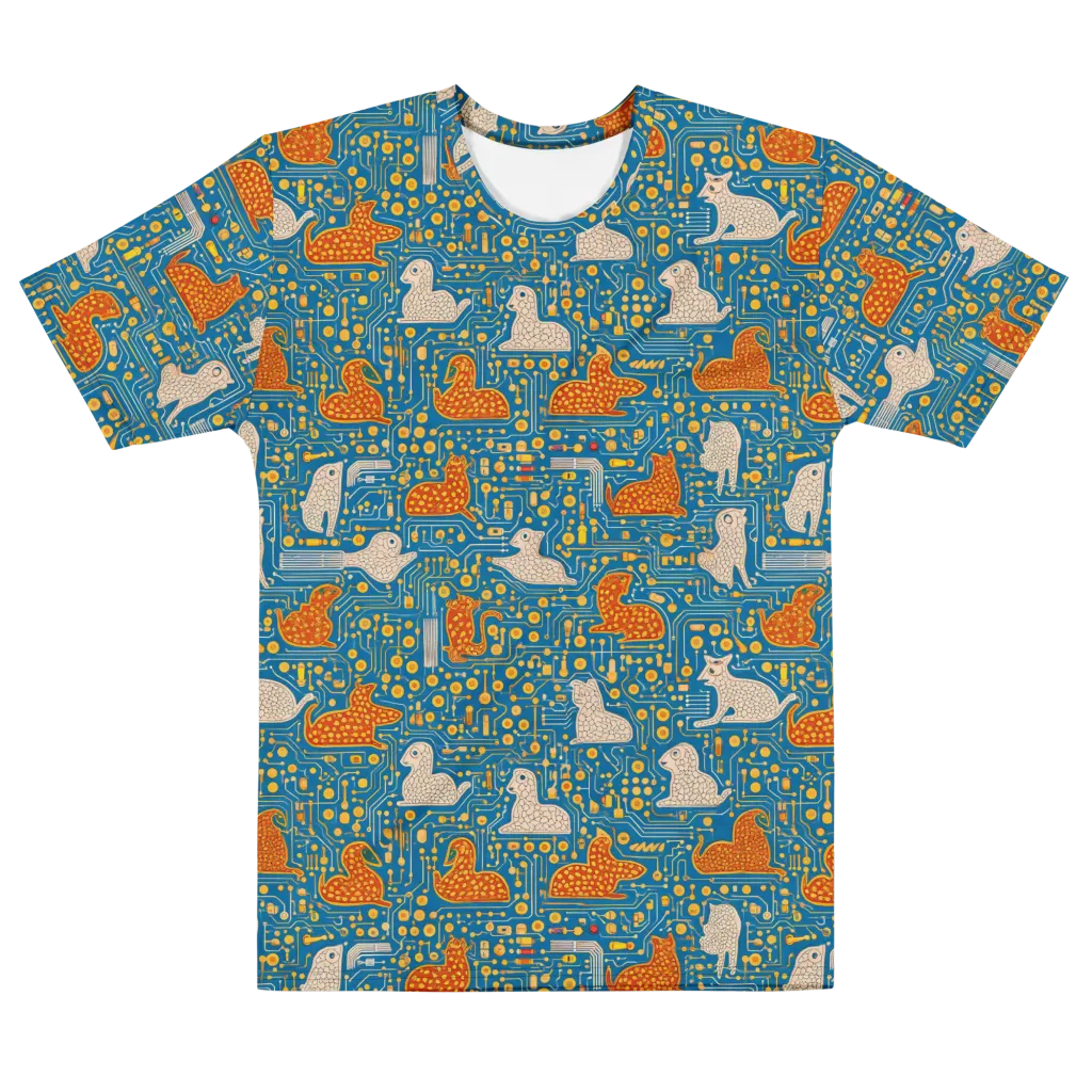 Copper Circuit Warren on Men's Cotton Crew Neck T-Shirt — Front