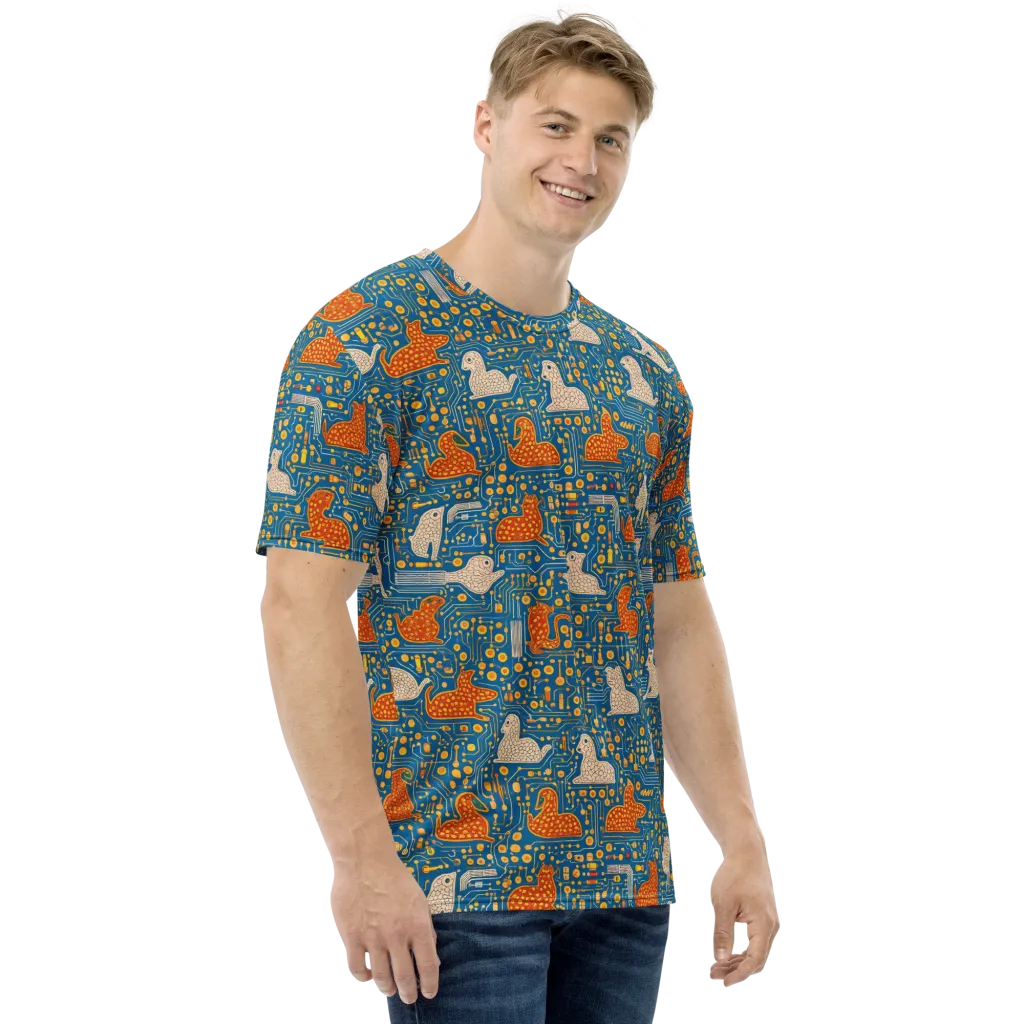 Copper Circuit Warren on Men's Crew Neck T-Shirt — Right
