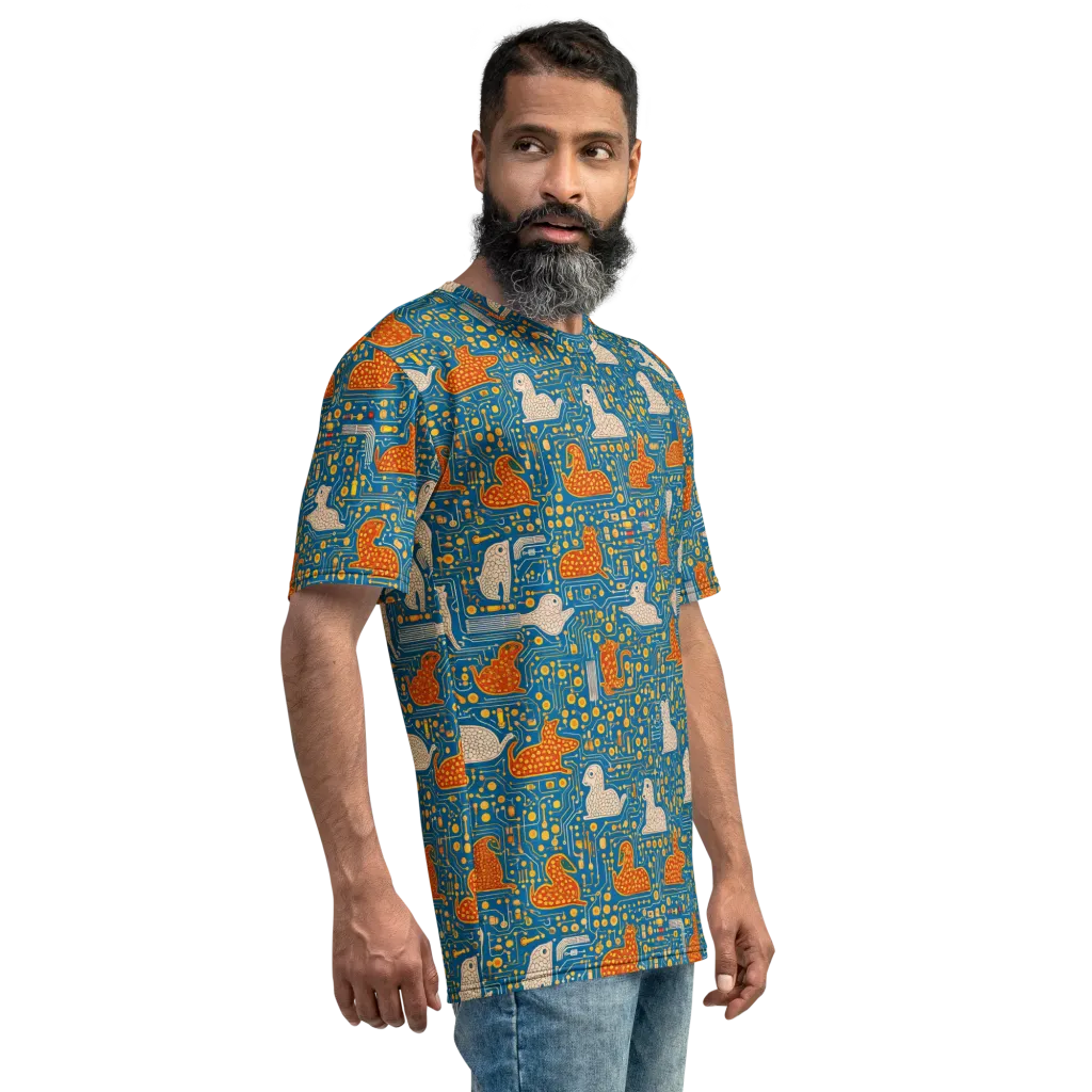 Copper Circuit Warren on Men's Crew Neck T-Shirt — Right