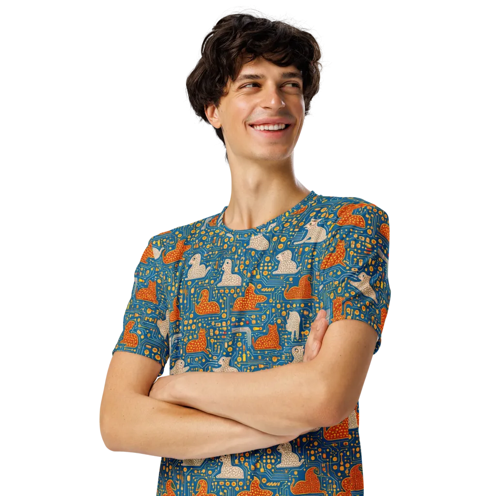 Copper Circuit Warren on Men's Crew Neck T-Shirt — Left Front