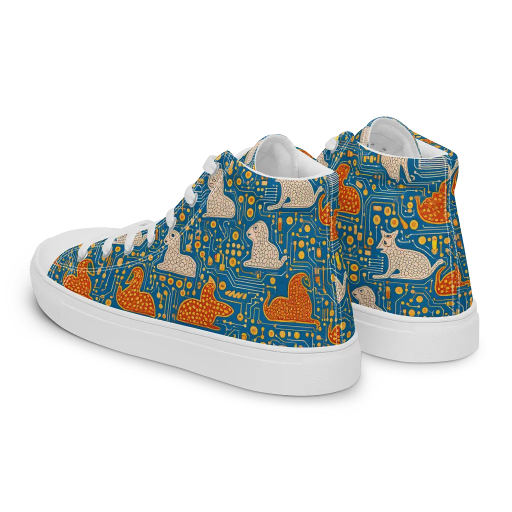 Copper Circuit Warren on Men's High Top Canvas Shoes — Left Back