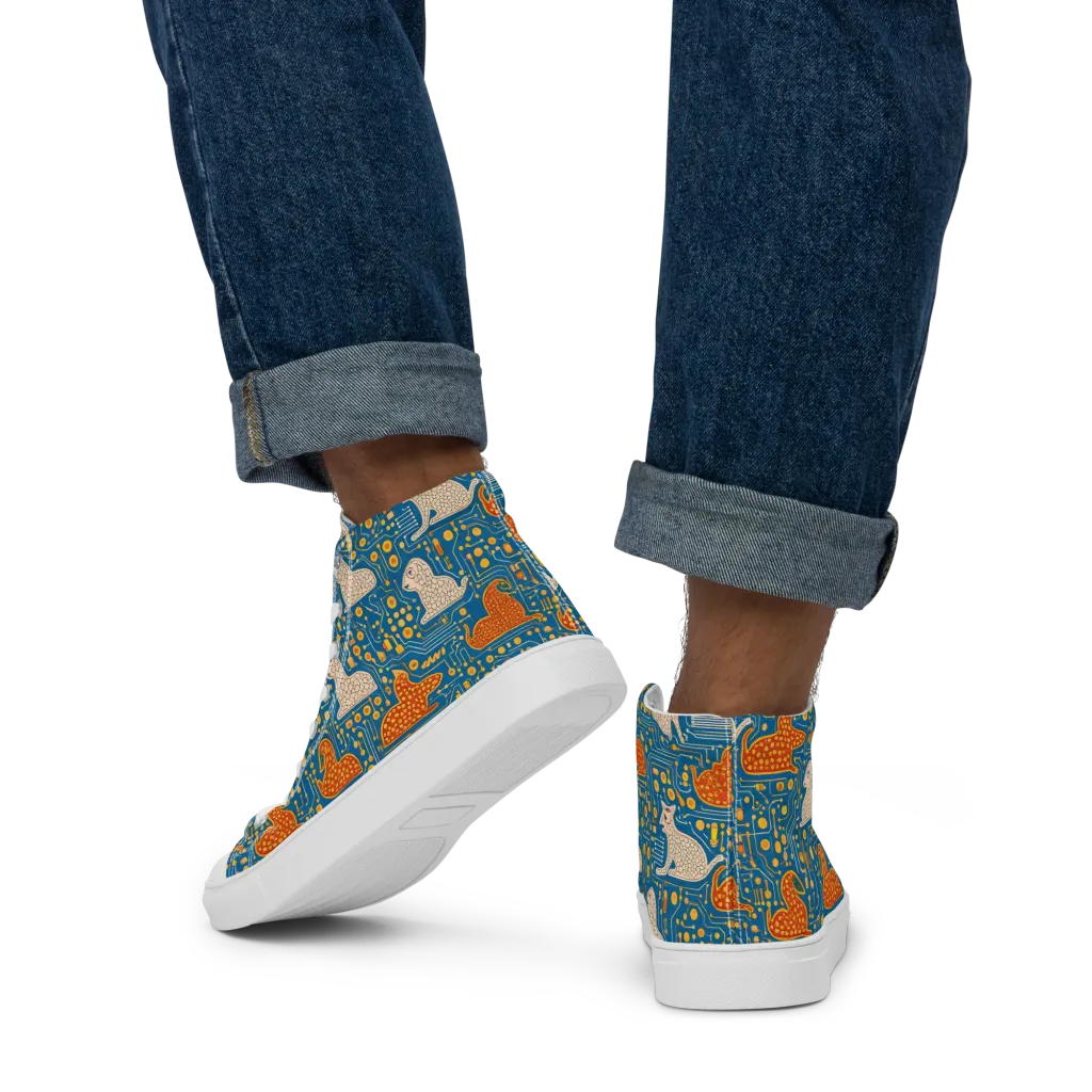 Copper Circuit Warren on Men's High Top Canvas Shoes — Back