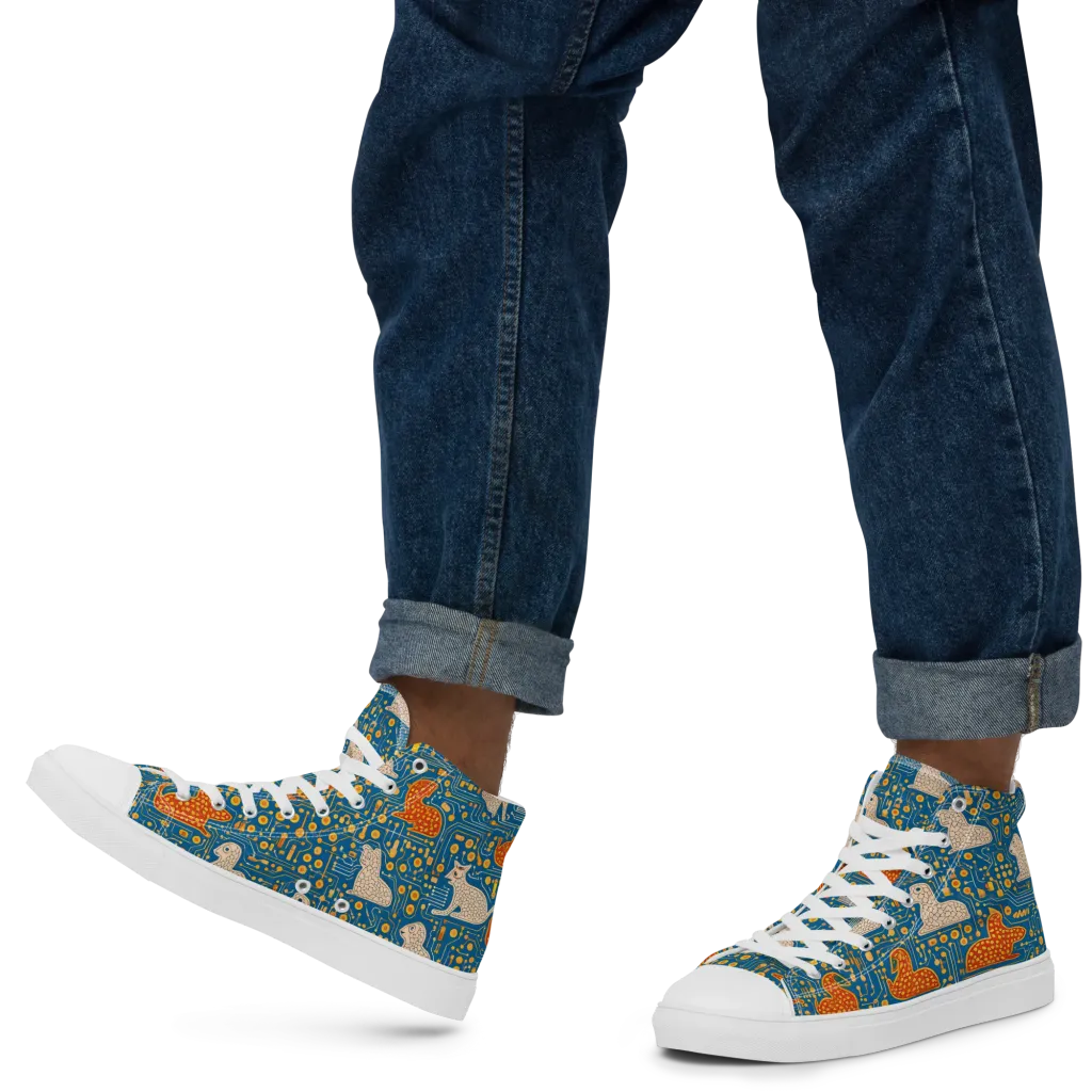 Copper Circuit Warren on Men's High Top Canvas Shoes — Left