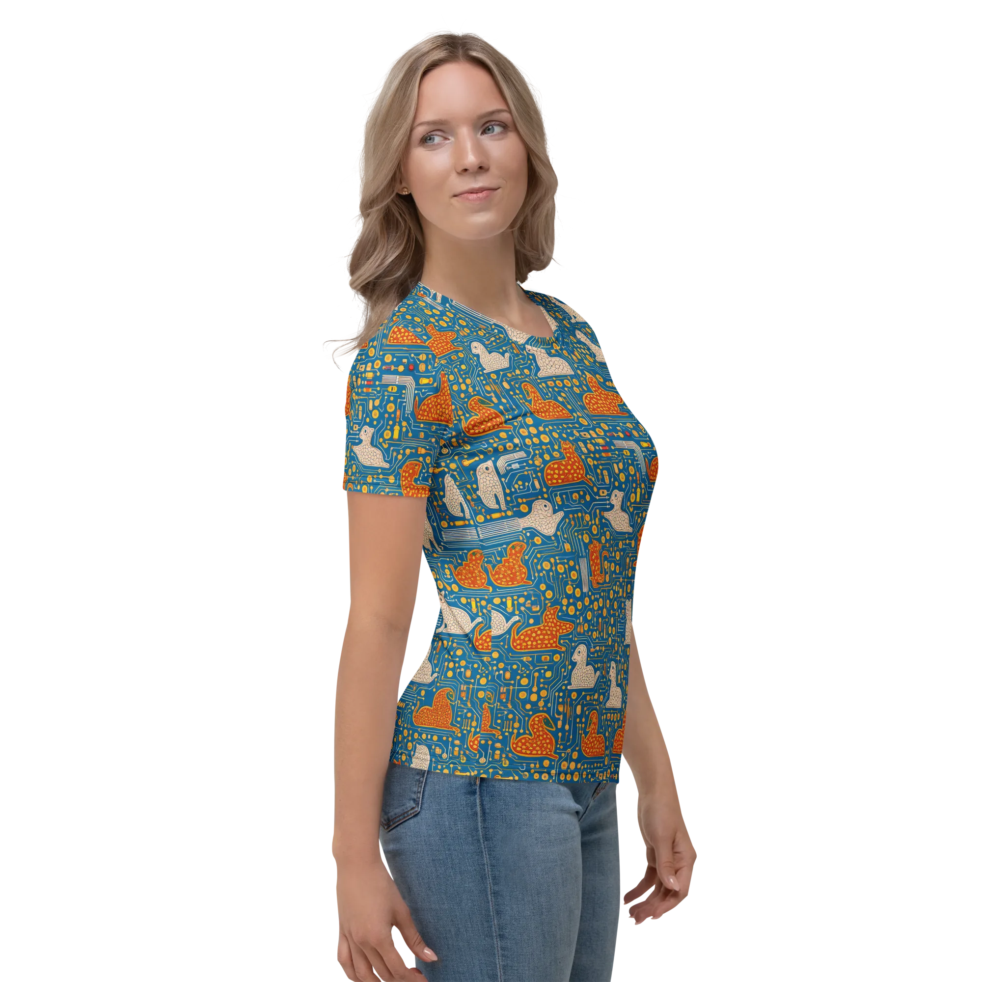 Copper Circuit Warren on Women's Crew Neck T-Shirt — Right