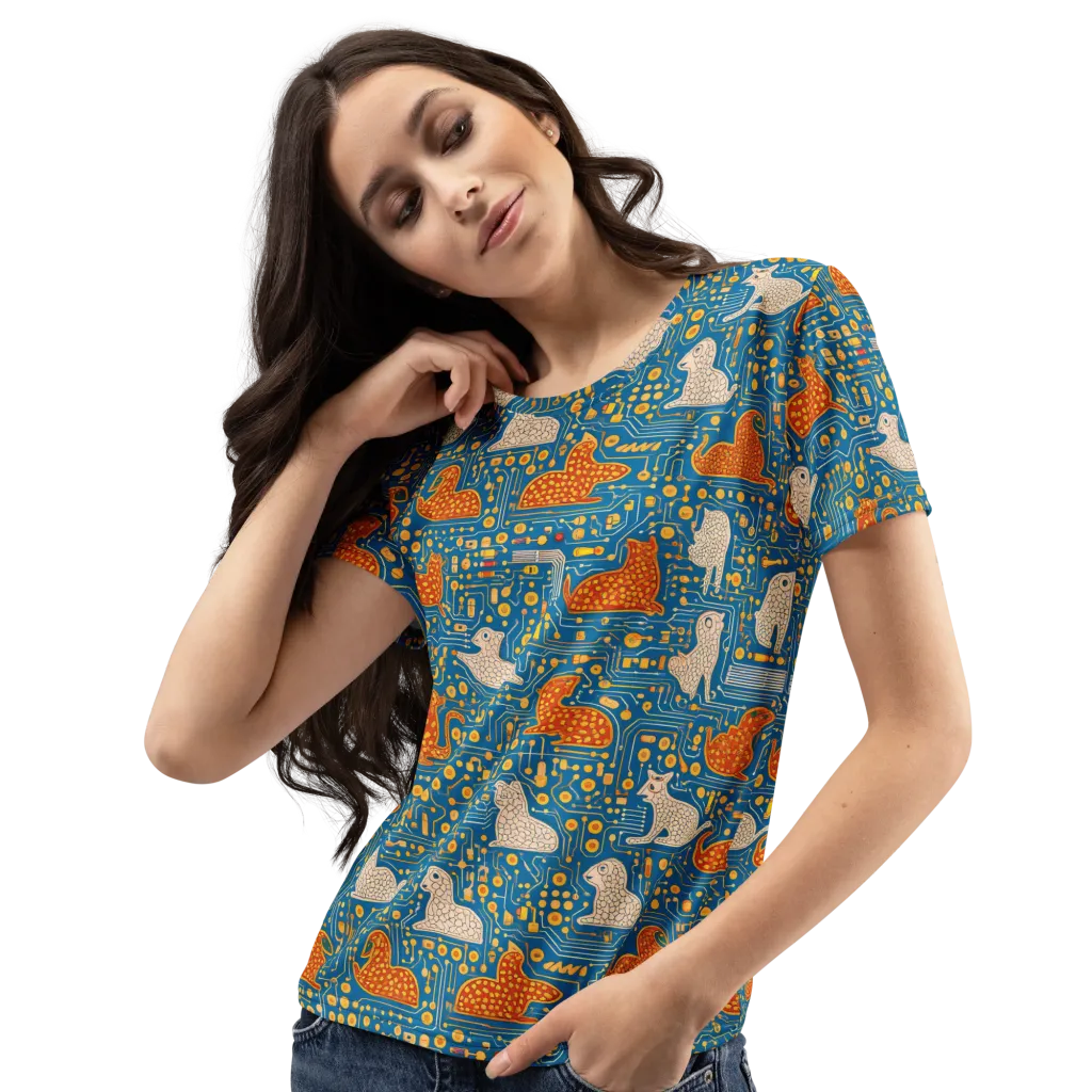 Copper Circuit Warren on Women's Crew Neck T-Shirt — Left Front