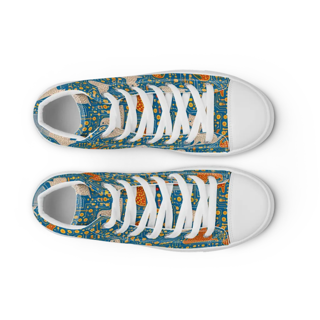Copper Circuit Warren on Women's High Top Canvas Shoes — Front