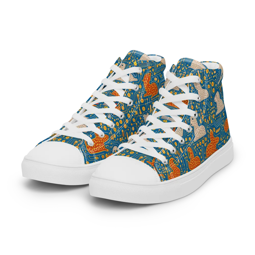 Copper Circuit Warren on Women's High Top Canvas Shoes — Left Front