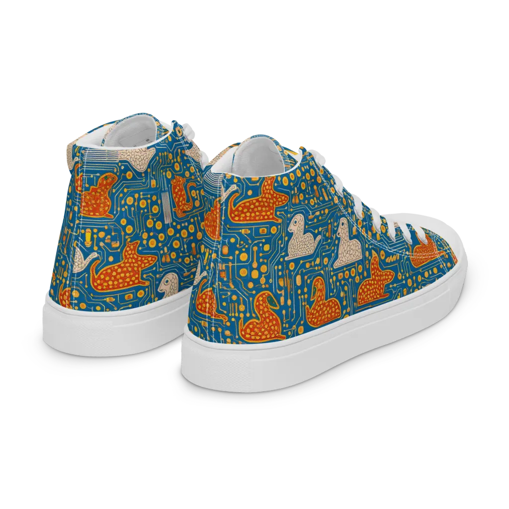 Copper Circuit Warren on Women's High Top Canvas Shoes — Right Back