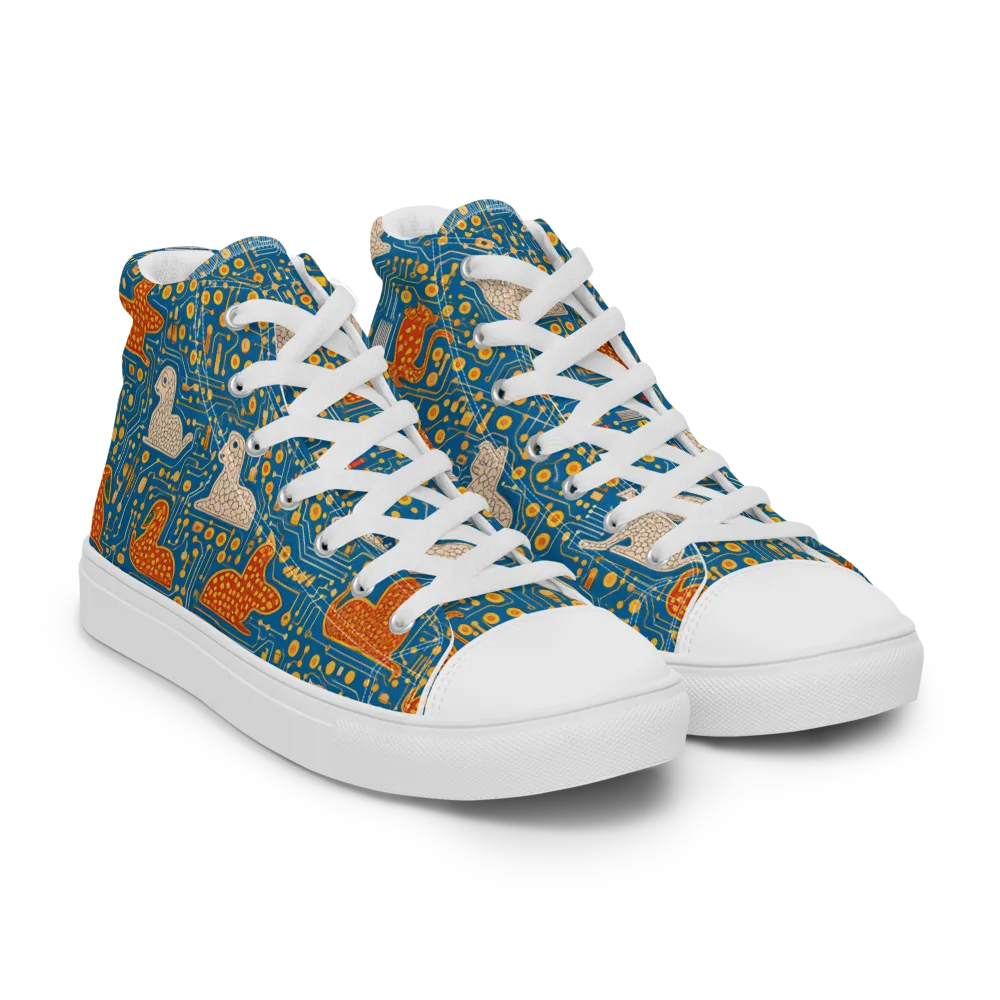 Copper Circuit Warren on Women's High Top Canvas Shoes — Right Front