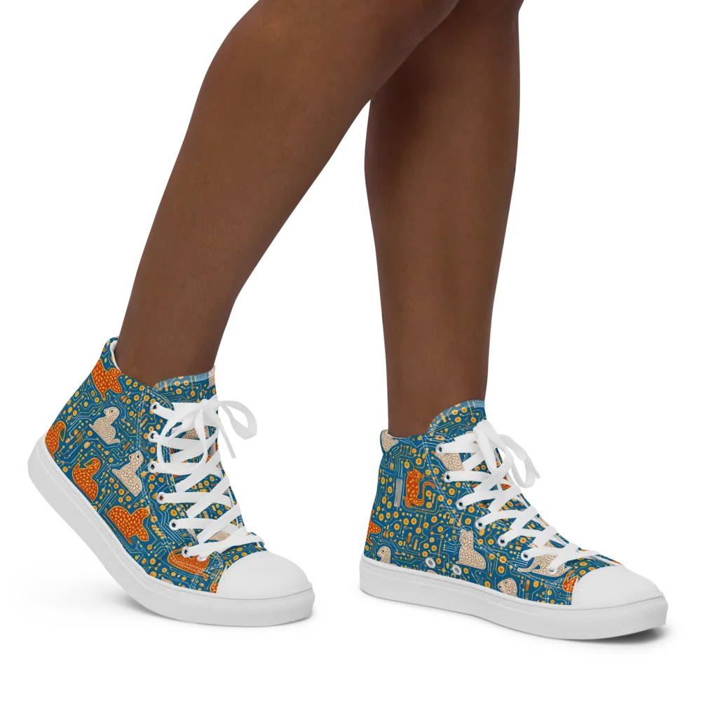 Copper Circuit Warren on Women's High Top Canvas Shoes — Right