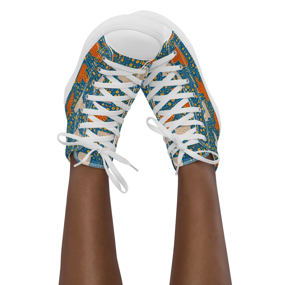 Copper Circuit Warren on Women's High Top Canvas Shoes — Front