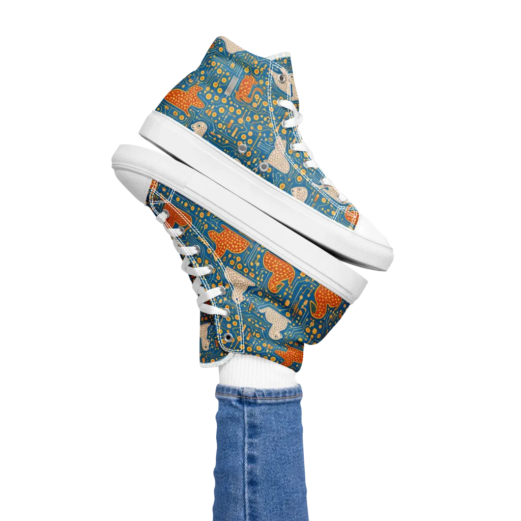 Copper Circuit Warren on Women's High Top Canvas Shoes — Left