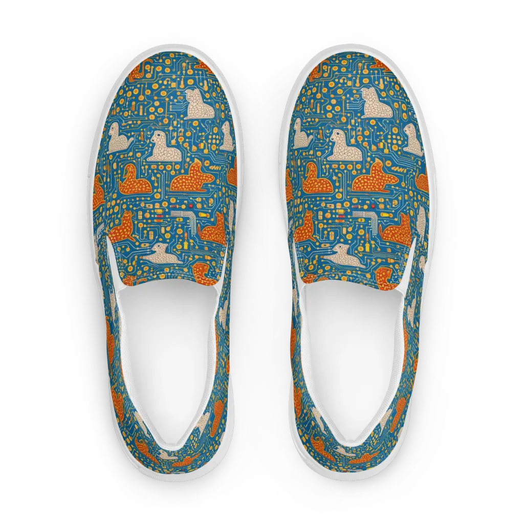 Copper Circuit Warren on Men's Slip-On Canvas Shoes — Front