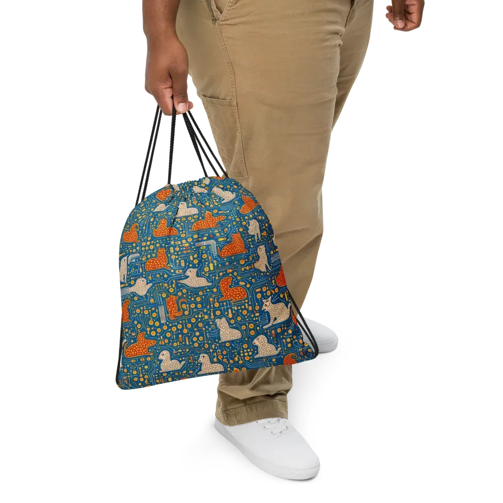 Copper Circuit Warren on Drawstring Bag — Front