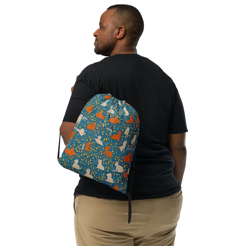 Copper Circuit Warren on Drawstring Bag — Front
