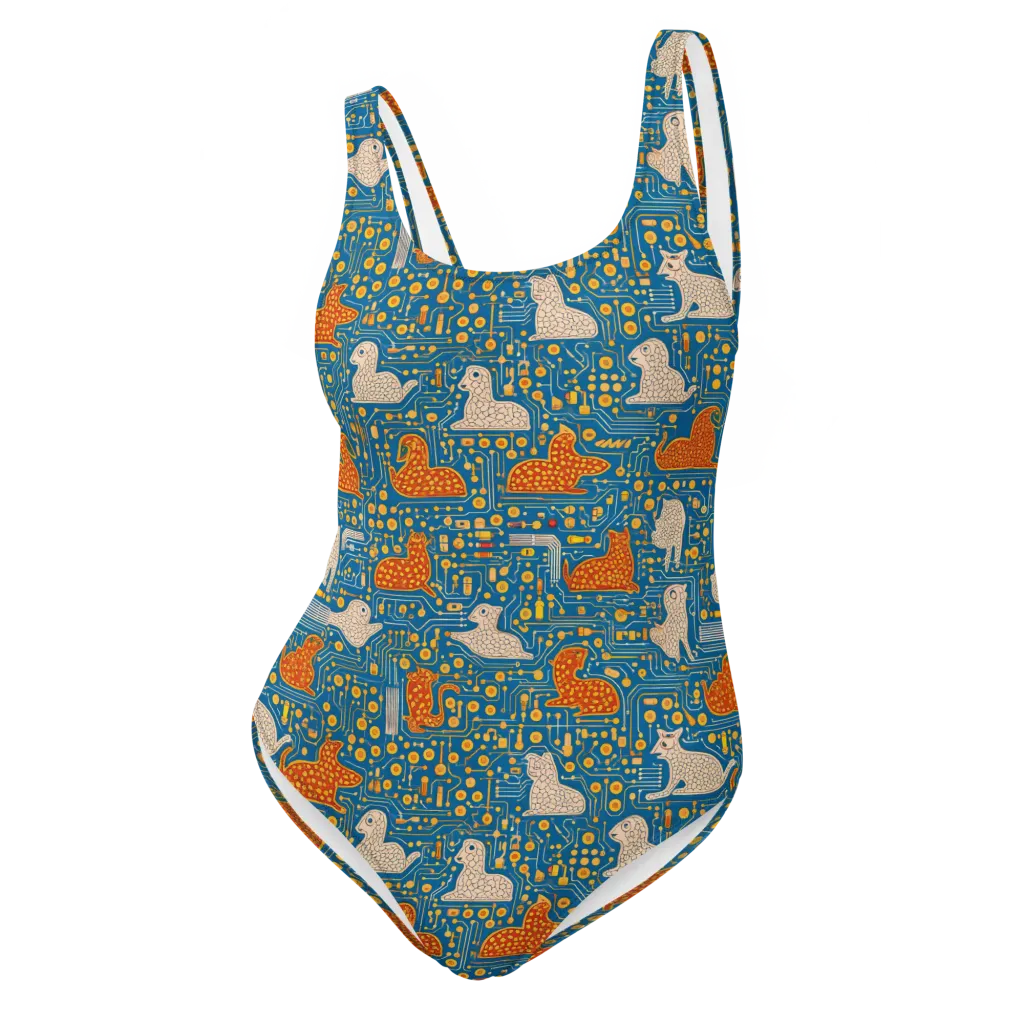 Copper Circuit Warren on One-Piece Swimsuit — Front