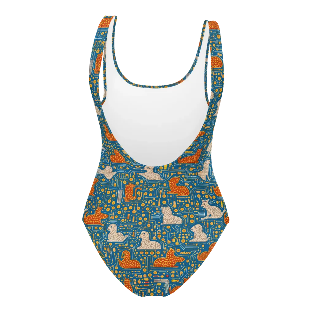 Copper Circuit Warren on One-Piece Swimsuit — Back