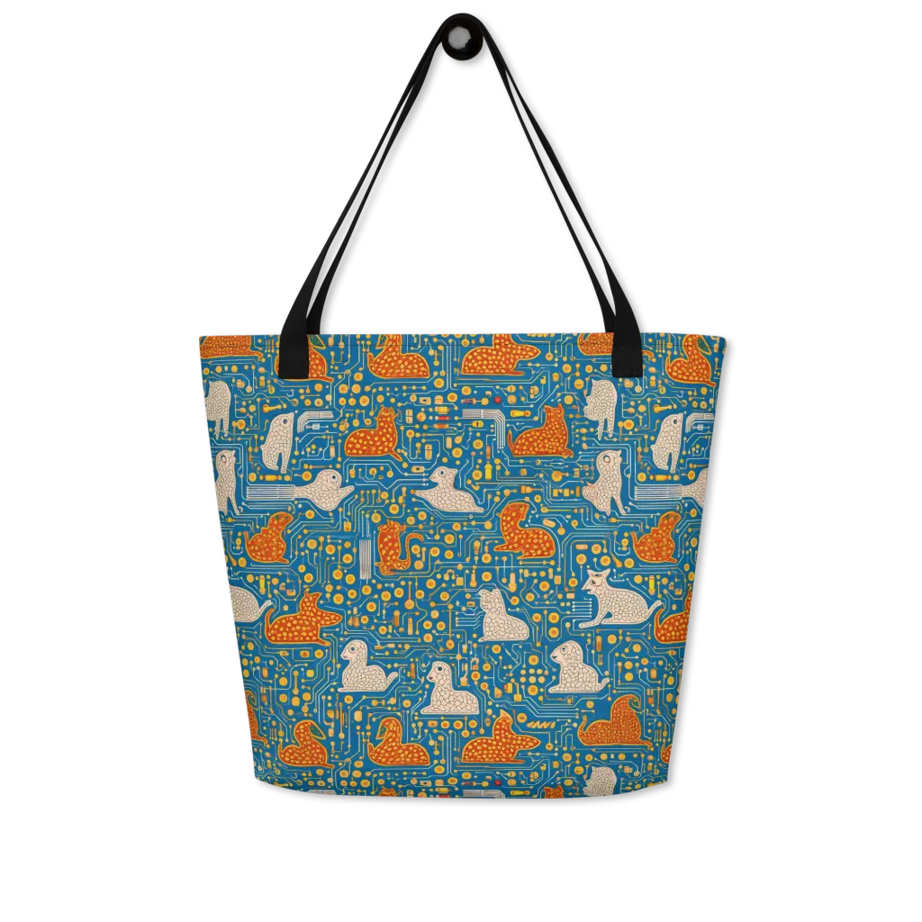 Copper Circuit Warren on Large Tote Bag W/ Pocket — Front