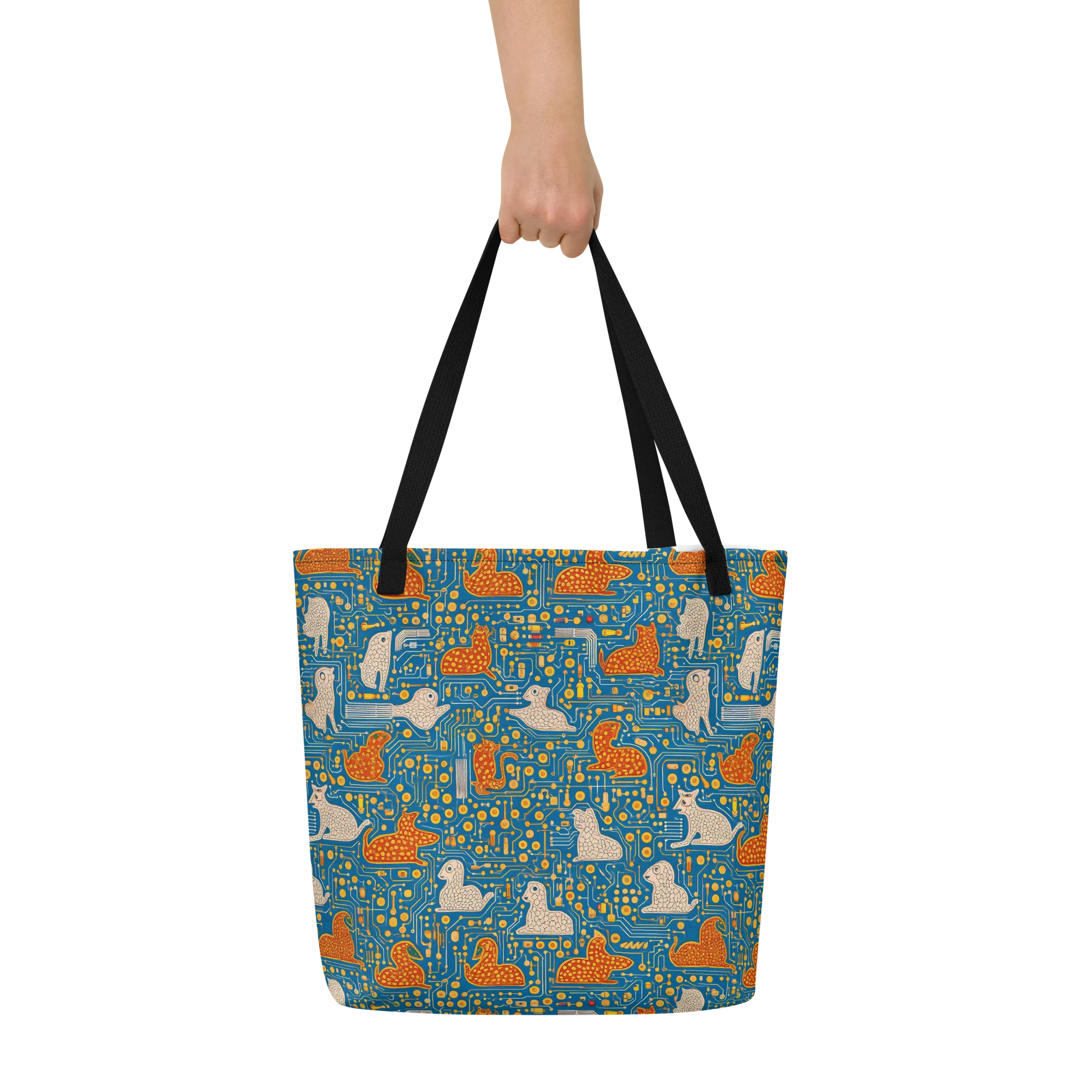 Copper Circuit Warren on Large Tote Bag W/ Pocket — Front