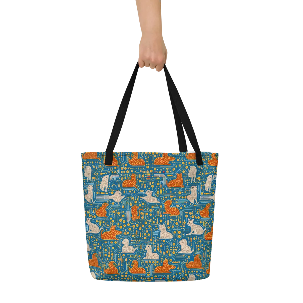 Copper Circuit Warren on Large Tote Bag W/ Pocket — Front