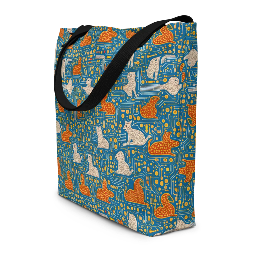 Copper Circuit Warren on Large Tote Bag W/ Pocket — Front