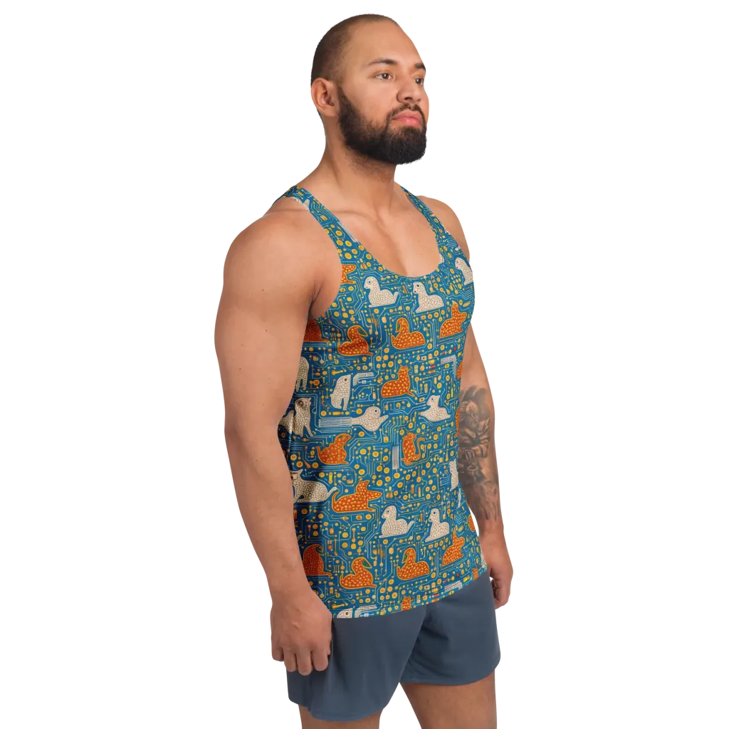 Copper Circuit Warren on Men's Tank Top — Right Front