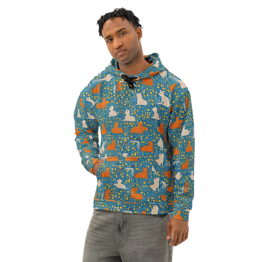 Copper Circuit Warren on Cotton Hoodie — Left Front