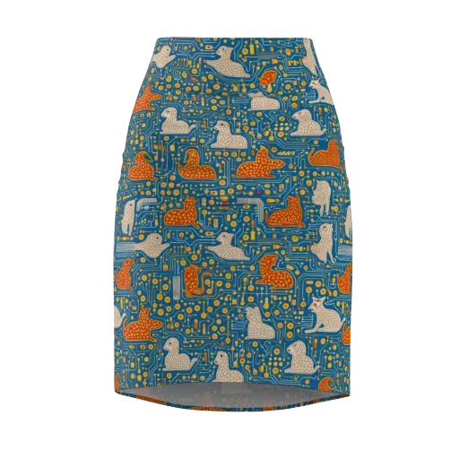 Copper Circuit Warren on a Pencil Skirt