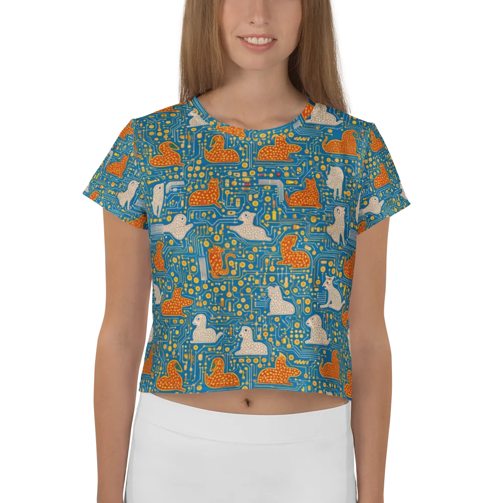 Copper Circuit Warren on Crop Tee — Front