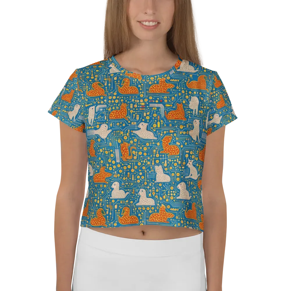 Copper Circuit Warren on Crop Tee — Front