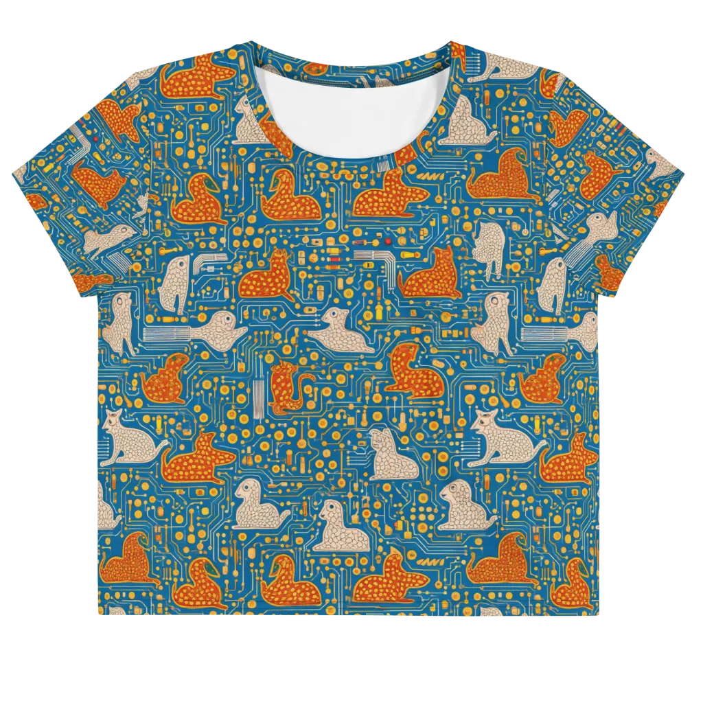Copper Circuit Warren on Crop Tee — Front