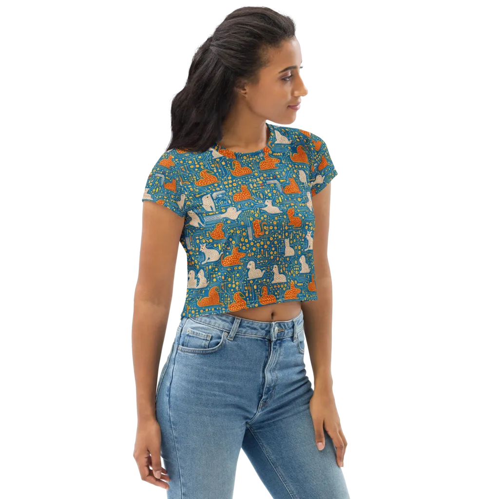 Copper Circuit Warren on Crop Tee — Right Front