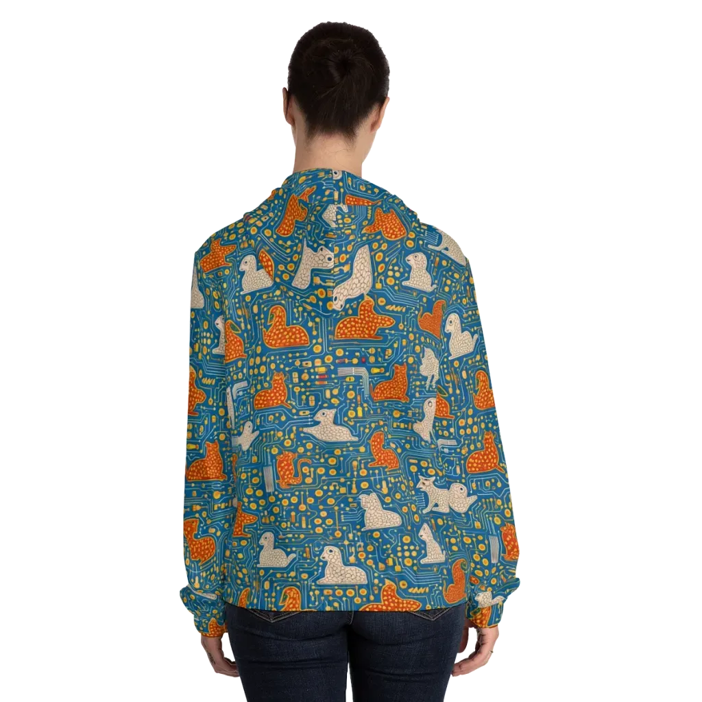 Copper Circuit Warren on Women's Full-Zip Hoodie — Back On Person