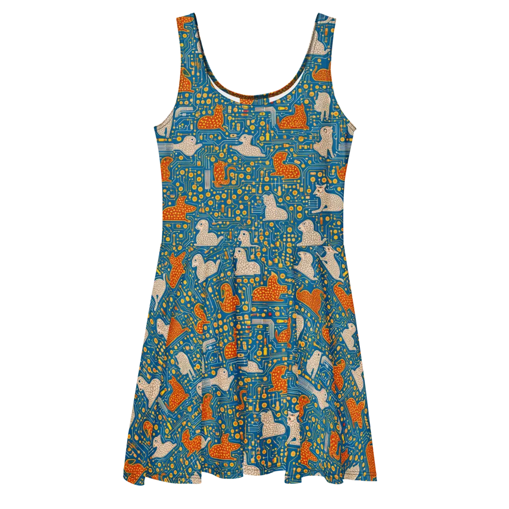 Copper Circuit Warren on Skater Dress — Front